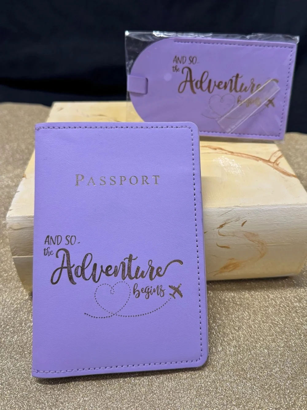 Passport Holder & Luggage Tag Set - Lavender 